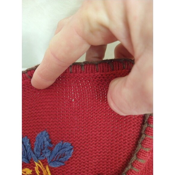 No Tags No Size Measures Like 1X Embroidered Knit Cardigan Button Sweater - Picture 3 of 14